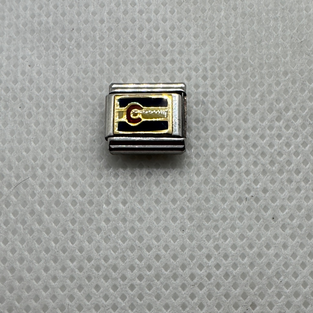 Gold And Silver Colorado Flag Charm For Nomination Charm Bracelet